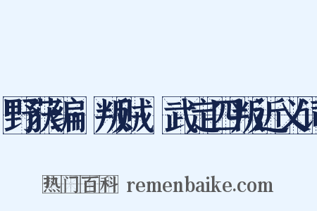 野获编·叛贼·武定四叛近义词是什么意思的图片